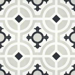 Handmade CARMONA encaustic tile of old Spanish design, four tile view - Rever Tiles.