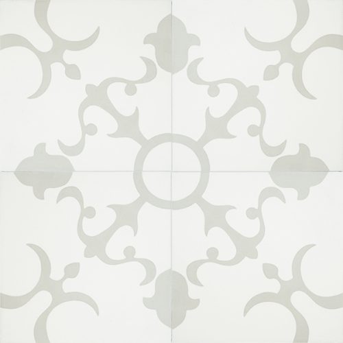Handmade ANGEL encaustic tile of old Spanish design, four tile view - Rever Tiles.