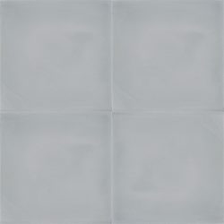 Handmade PLATA encaustic tile, a versatile mid-grey solid colour tile that pairs beautifully with a wide range of other colours. Four tile view - Rever Tiles.