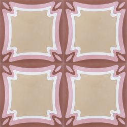 Pink and red can be quirky and cheeky but equally high end and chic, our Porto encaustic tile, just like its namesake is spirited and edgy. Four tile view - Rever Tiles.