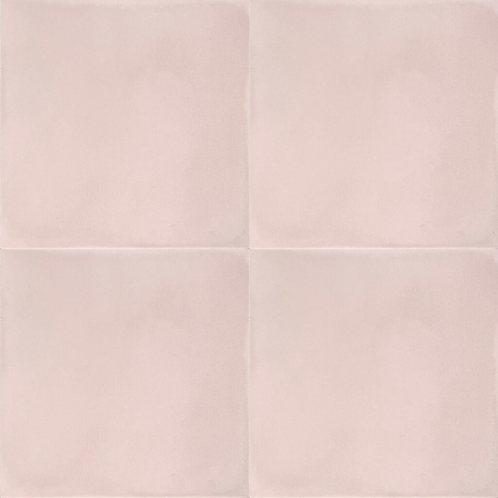 Lavender Blush encaustic tile features a soft and inviting blend of pale pink